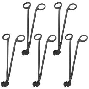 젠하콘 5개 PCS 7인치 블랙 캔들 방지, 허용 깨끗한 사용 클 스틸 가위 절단, 도구 트리머, 축적 심지 후 양초용 및 커터, 그을음 스테인리스