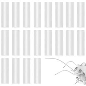 카니파 20개 투명 로프 씰링 열수축 의류 끝 팁, 클립 머리에 튜빙 신발끈 머리, 사용되는 애글렛 신발끈, DIY 고무