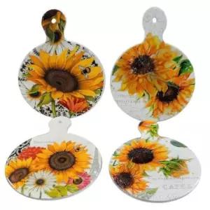 냄비받침 도자기 해바라기 매트 깔개 4종세트 깔판 받침대