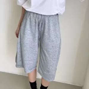 [옷자락]여자 옆주름 와이드 버뮤다팬츠 트레이닝 5부 반바지