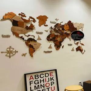 우드 세계지도 소품 인테리어용 인테리어 배경 북유럽 소형 회의실 엘레강트