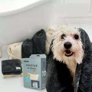 강아지 고양이 목욕 수건 펫 타올 다크그레이 소형