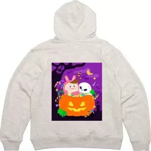 [RIZPICK]후드집업 뒷면 프린트티셔츠 할로윈파티 호박등