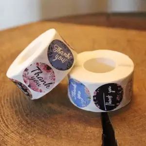 [RIZPICK]원형 땡큐스티커 500매 감사 플라워 선물 셀프포장