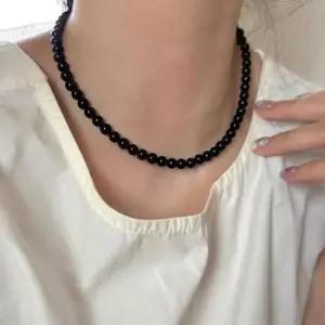 초커 (쓰러담아) 블랙 볼 목걸이 구슬 원석 비즈 오닉스