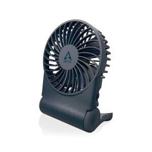 ARCETIC Summer 2Go (블랙) - 스탠드형 충전식 강력한 휴대용 선풍기, 무한 가변 속도, 4-77시간 주행 시간, USB-C 연결(USB-A 케이블 포함) - 파란색