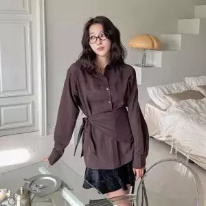 여자 오버핏 블라우스 셔츠(스카프 SET)