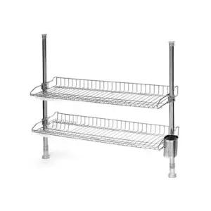 원터치형 기둥식 2단 골드 식기건조대 800mm 싱크선반 수납선반 개수대 싱크선반