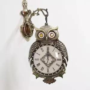 9A43부엉이 AB엔틱 양면시계 02103002 무소음 선물 양면시계 모던시계 앤틱시계