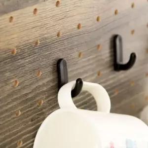 아트사인 1148 빈티지보드 후크 검정) 4개입 우드타공판 벽면수납함 수납함