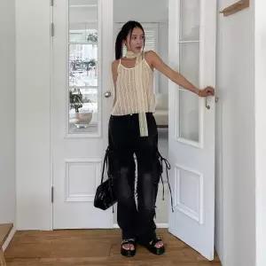 여자 러블리 뜨개 끈나시 머플러 세트