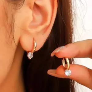 데일리 원터치 링 귀걸이 실버 골드 심플 패션 이어링
