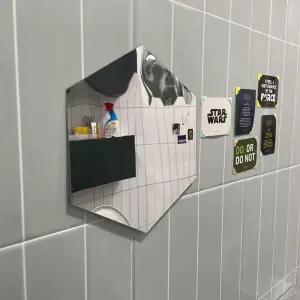 [콩심팥심]붙이는 아크릴 육각 거울 특대형