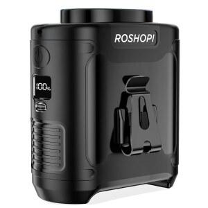 2025 AI 휴대용 선풍기 충전식 -10000mAh, 작업 시간 40시간, 5단 속도 16000RPM 강력한 공기 흐름, 벨트, 목, 책상, 야외 실내 작업 현장 캠핑 여행용 LED 조명이 있는 개인 허리 선풍기