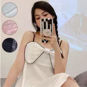 [핫트랙스]샤워가운 리본 골프가운 여성골프샤워가운 잠옷 슬립(WFJ68FN)