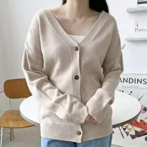 리본 여자 가디건 브이넥 가을 봄 여성 니트 가디건 여성가을가디건 루즈핏가디건 여자니트
