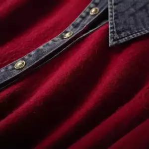 여성 청 니트 춘추 카디건 아우터 카라 상의 양털 무지데님 데일룩 셔츠 DAOL3