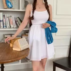 [옷자락]여자 끈나시 골지 베이직 미니 원피스