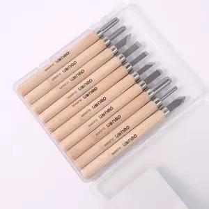 델리 조각칼 10종세트 원목 손잡이 목공 조각용 칼