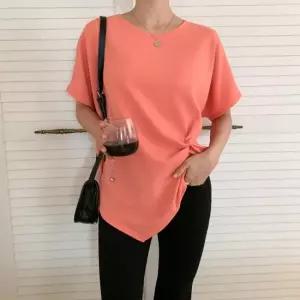 [다잇템] 여자 빅사이즈 언발트임 라글란 U넥 티셔츠