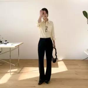 [다잇템] 여자 하이웨이스트 편한 나팔 고무줄 슬랙스