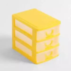 [하프클럽/]컬러팝 3단 멀티박스(옐로우) / 책상정리 소품정리함