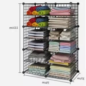 [JED] 철제 조립식 옷 정리 선반 좋은 수납 4층 2열 다용도