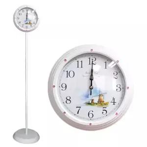 GPM6145 무소음 핑크큐빅 스탠드시계 화이트풍차 국산 골든벨시계