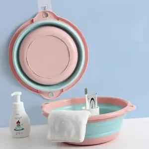 욕실대야 접이식 대야 세수대야 블루 원형 대형 폴딩