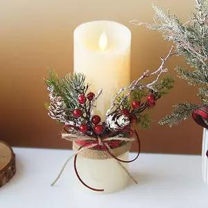 크리스마스 열매 LED 양초 무드등 대 1P 꾸미기 소품