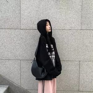 [옷자락]여자 유니크 프린팅 박시 투웨이 후드집업