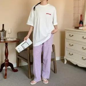 [다잇템]여자 데일리 미키미니 체크 바지 세트