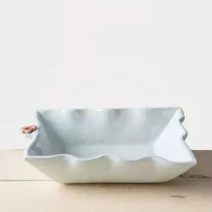 이천도자기 PK56MU16 손화 너울 직사각볼 도자기 샐러드 접시