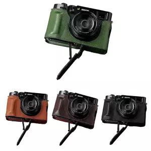 디지털 카메라가방 하이엔드 가죽 카메라 케이스 X100VI 카메라용 하프 바디 수제 가방 후지필름 액세서리
