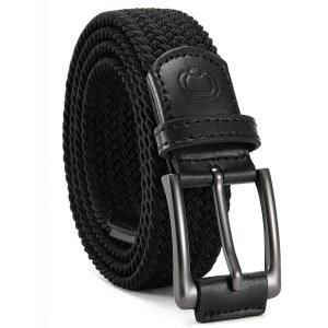 차오렌 남성 스트레치 벨트 - 남성용 3/8인치 탄력 땋은 골프 1개 신축성 있는 웹 핏 여름 캐주얼 청바지