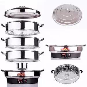 스테인리스전기스팀조리기 대용량다단찜통 업소용식당호빵만두찜기 온도조절가열식스팀기