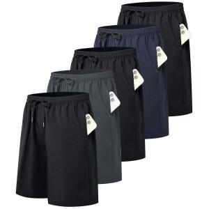 킹라만 5팩 남성 운동 체육관 반바지 퀵 드라이 농구 러닝 경량 주머니 포함