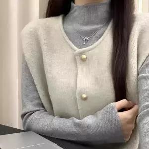 오피스룩 골드 버튼 여성 조끼 울라이크 니트 yw29
