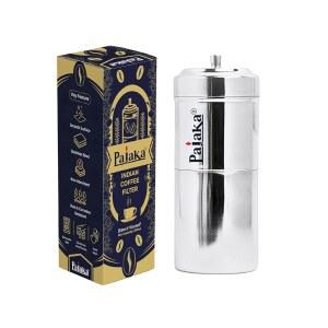 파자카 남인도 필터 커피 메이커 2-4컵 머그잔 마드라스 카피 드립 데코레이션 브루어 드 스테인리스 스틸 중간 사이즈(200ML) | 가정용 및 주방용 위에 붓기