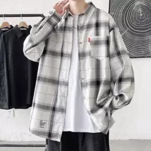 [옷자락]남자 여자 간절기 봄가을 레이어드 체크 셔츠
