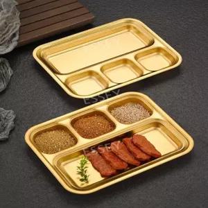 스텐 치킨 나눔 접시 트레이 3칸 소스 기름 양꼬치 빠지는