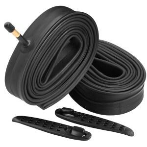 팬스프로 26인치 자전거 튜브 26x1.75 26x1.95 26x2.10 26x2.125 타이어 레버 2개 포함, 48mm 슈레이더 밸브 프리미엄 품질 부틸 내부