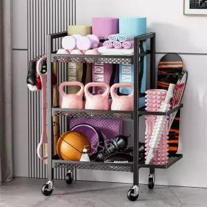 운동기구 요가 정리대 랙 매트 수납 탈착식 스포츠용품 덤벨 보관함 소도구 정리함