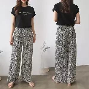 [하프클럽/아이우먼]위쉬몰 KD 호피플리츠밴딩팬츠(G839H604) 빅사이즈