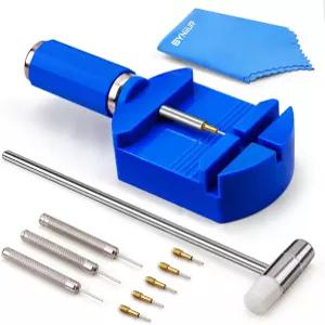 BYNIUR 시계 링크 제거 키트 밴드 스트랩 체인 핀 제거기 수리 도구 조정 팔찌 크기 및 조정기