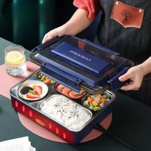 스텐 전기 도시락 식판 온열 가열 직장인 찬합 학생 보온 도시락통 휴대용