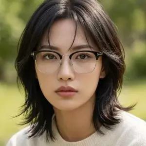 블루라이트차단 안경테 TF6001KB 005 블랙 실버 하금테 이동욱 덱스 착용 명품