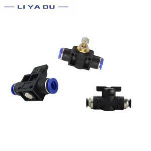 BUC HVFF LSA 공압 푸시 인 퀵 조인트 커넥터 수동 볼 전류 제한 스위치 핸드 밸브 4 6 8 10/12 1 5개