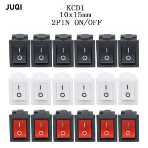 호환 3/5/10Pcs KCD11101 푸시 버튼 스위치 3A/250V 미니 블랙 레드 화이트 10 15 2 핀 ON/OFF SPST 로커 스위치