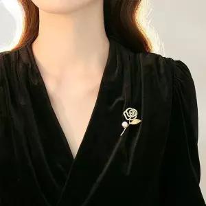 큐빅 패션 한복 정장 진주 고급 여성브로치 브이숍 꽃코사지